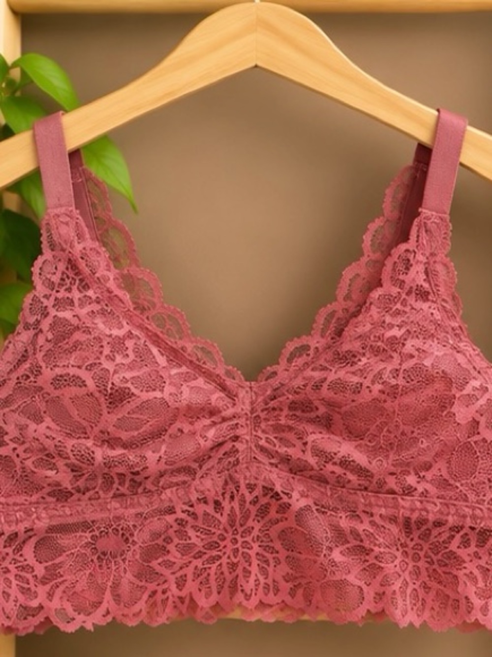 Victoriaβs Secret PINK Floral Lace Longline Bralette S D-DD NWOT